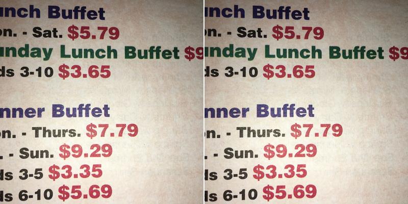 C J Supreme Buffet Menu