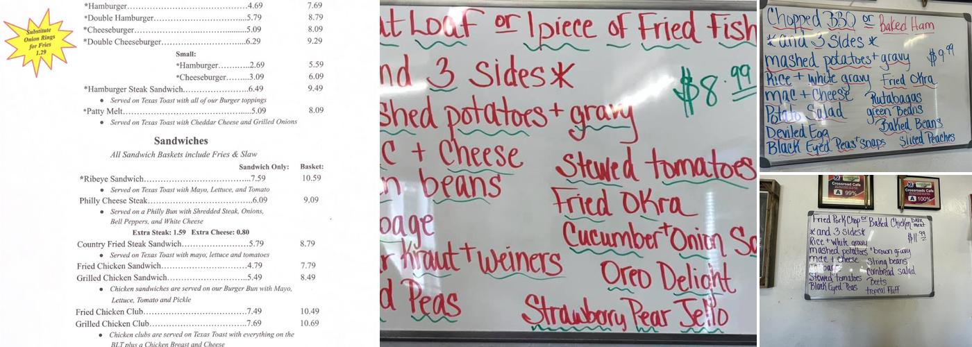 Crossroads Cafe Menu