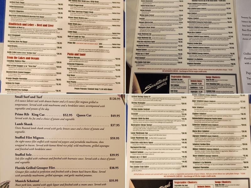 Chef Klaus' Bier Stube Menu