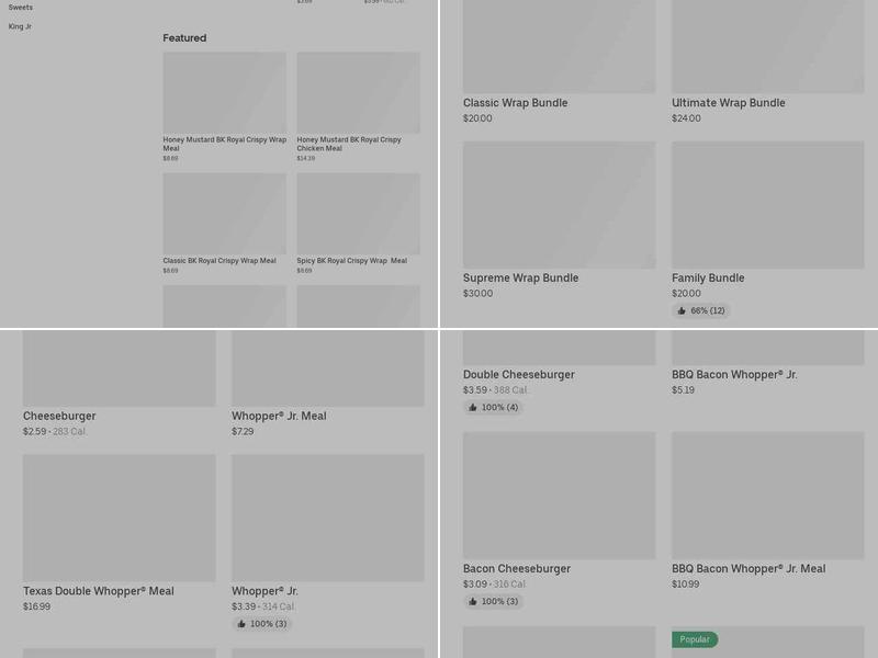 Burger King Menu