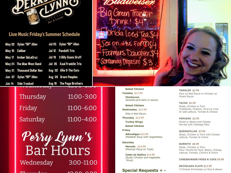Perry Lynn's Menu
