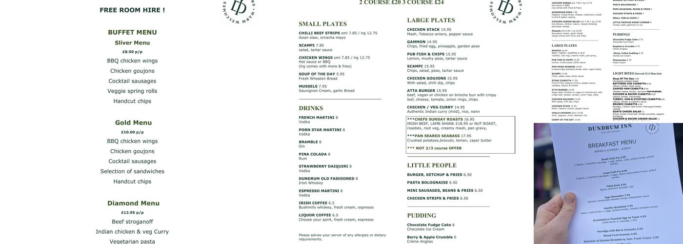 Dundrum Inn Menu