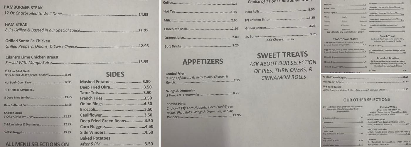 Haystack Cafe Menu