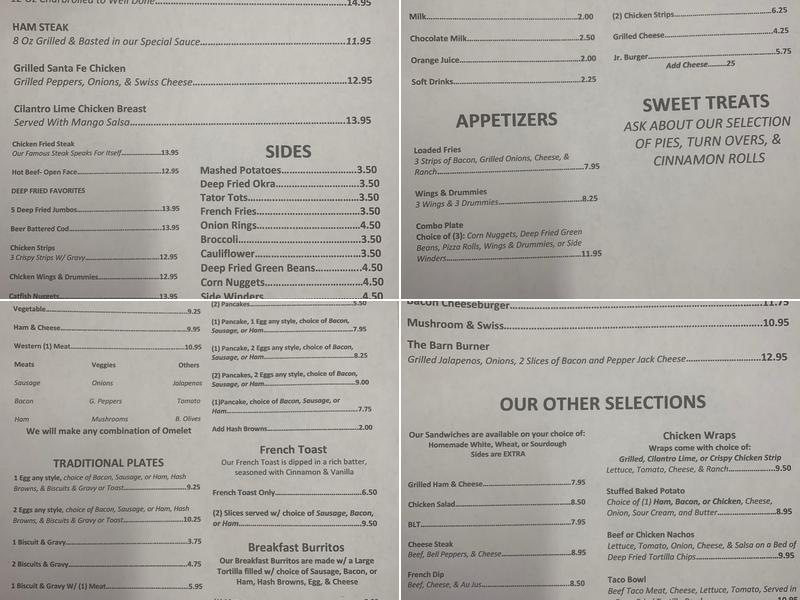 Haystack Cafe Menu