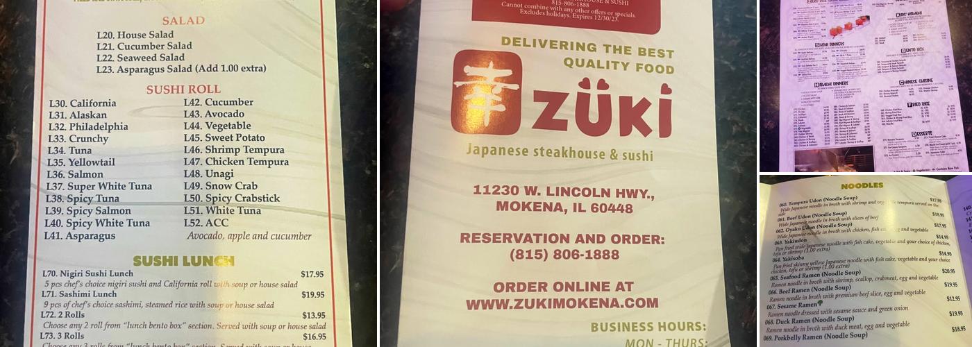 Zuki Menu