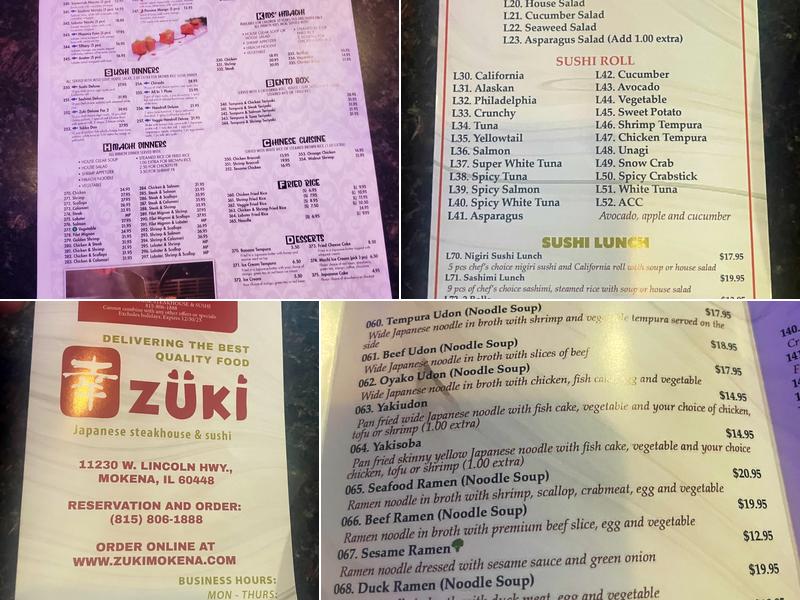 Zuki Menu