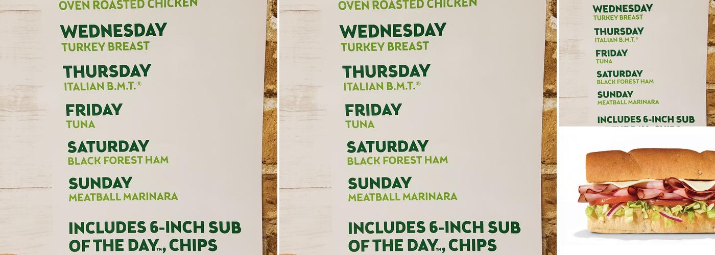 Subway Menu