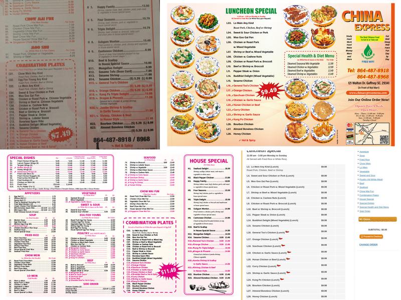 China Express Menu