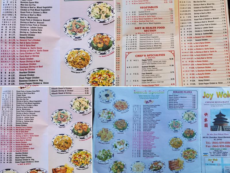 Joy Wok Menu
