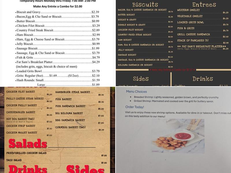 Fat Sam's Menu