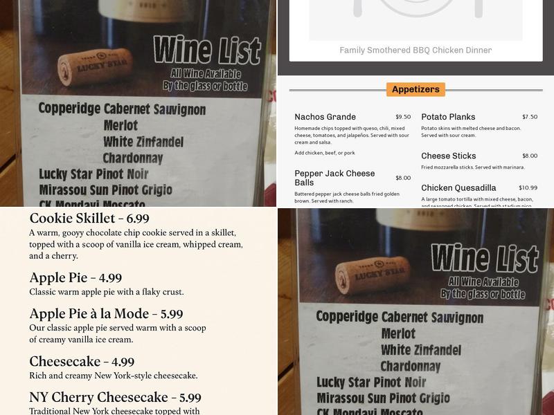 Stadium Grill Menu