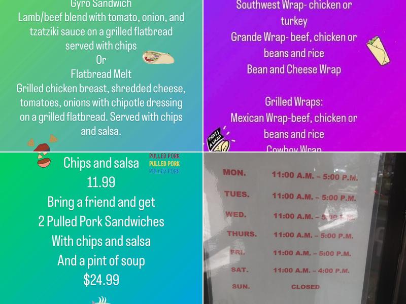 Linda's Soup Café Menu