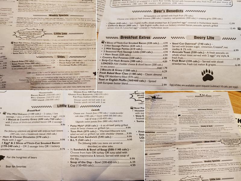 Carmike Inc/ Black Bear Diner Menu