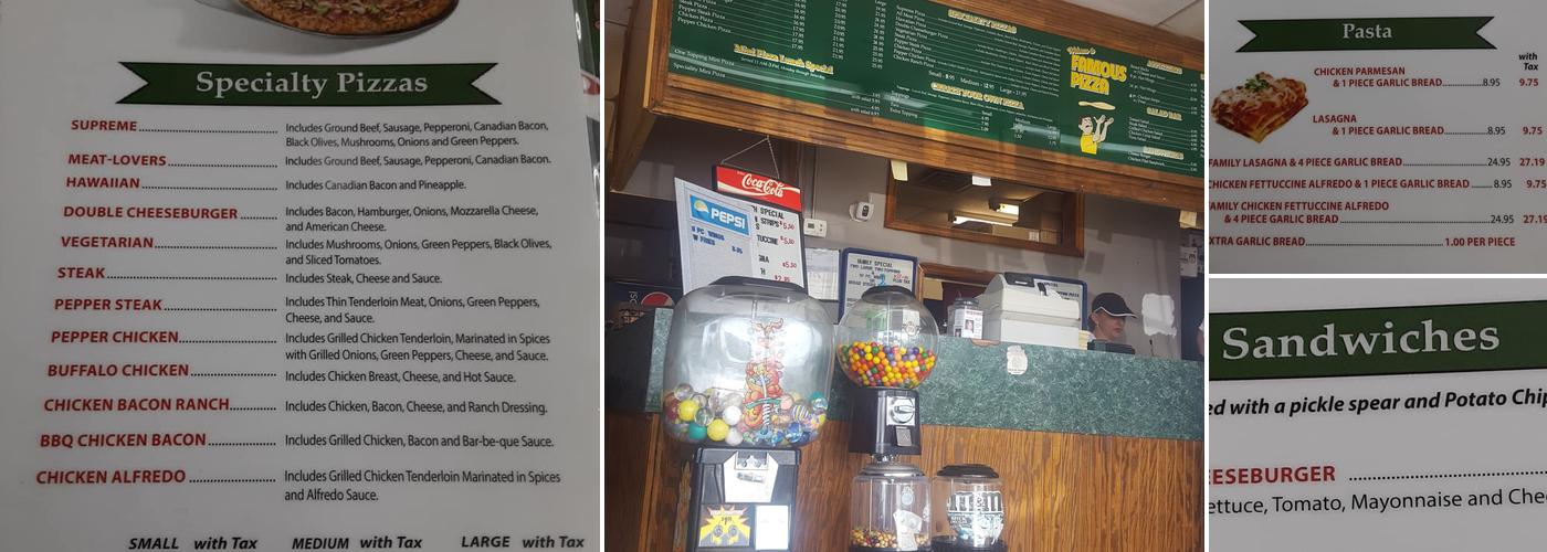 Famous Pizza Menu