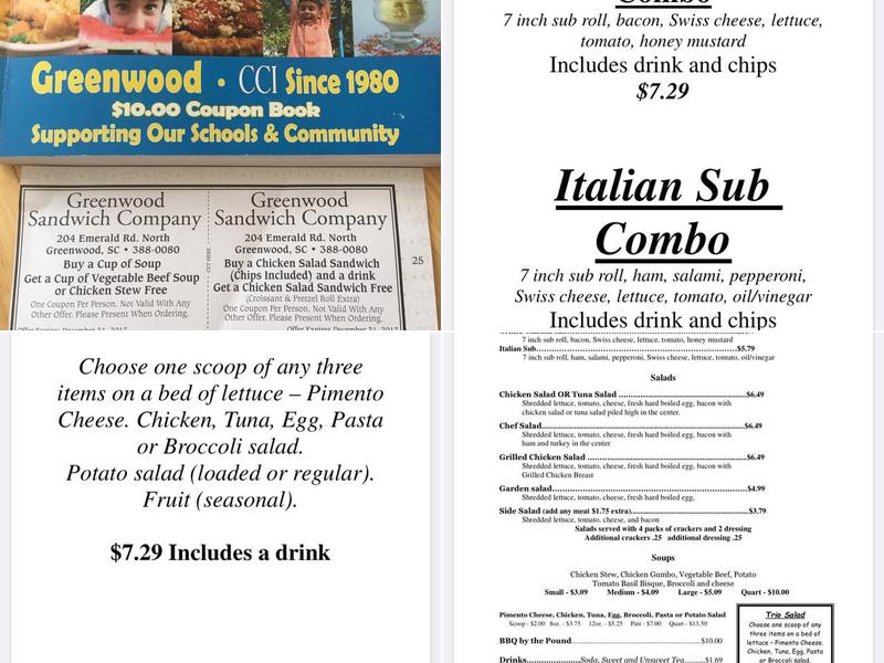 Greenwood Sandwich Co Menu