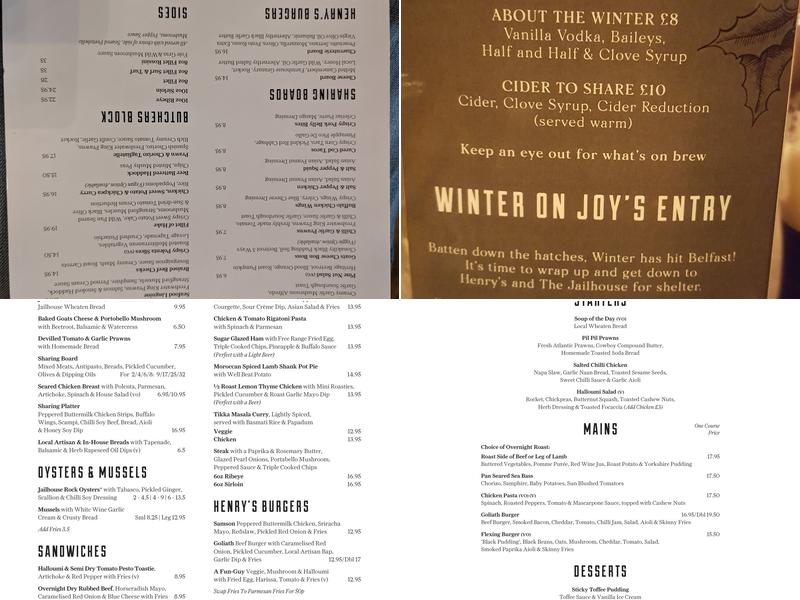 Henry's Menu