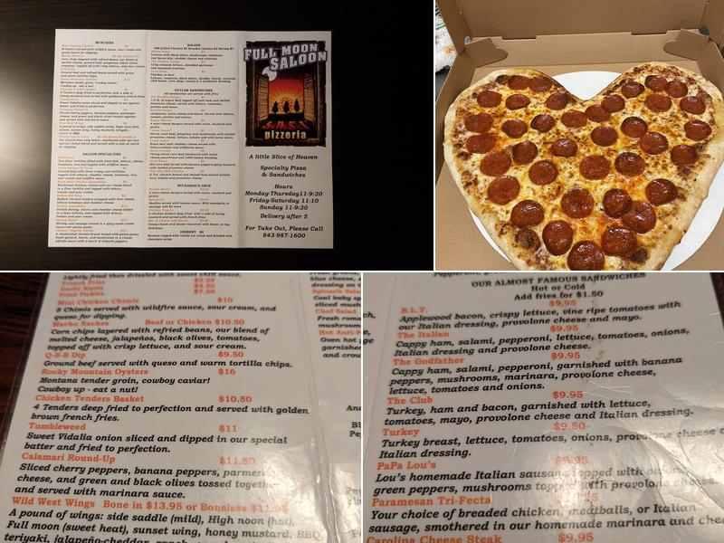 Sunset Pizzeria Menu