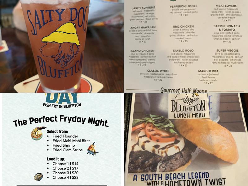 Salty Dog Bluffton Restaurant and Pizza Menu