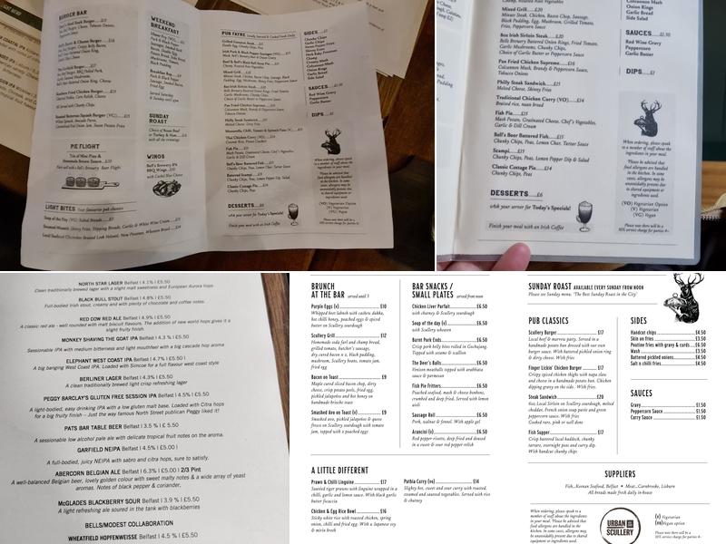 The Deer's Head Menu