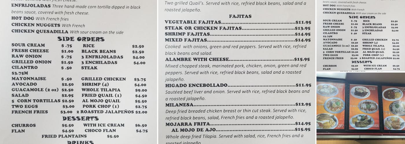 La Huasteca Menu