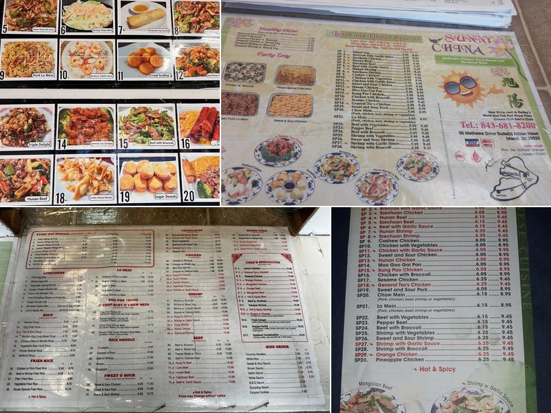 Sunny China Menu