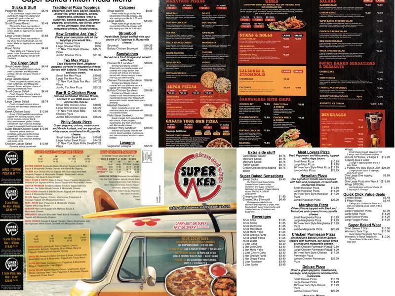 Super Baked Pizza and Wings Menu