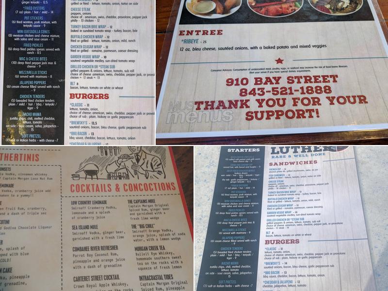 Luther's Rare & Well Done Menu