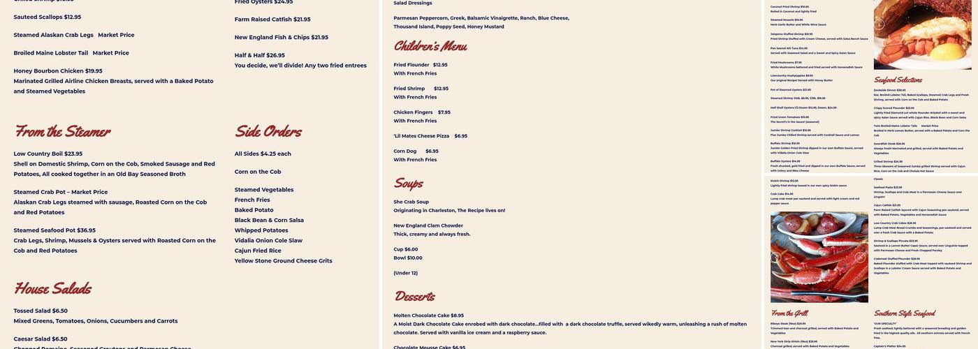 Ladys Island Dockside Menu