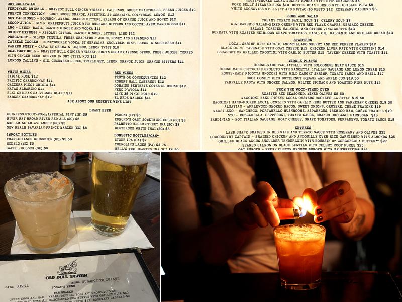 Old Bull Tavern Menu