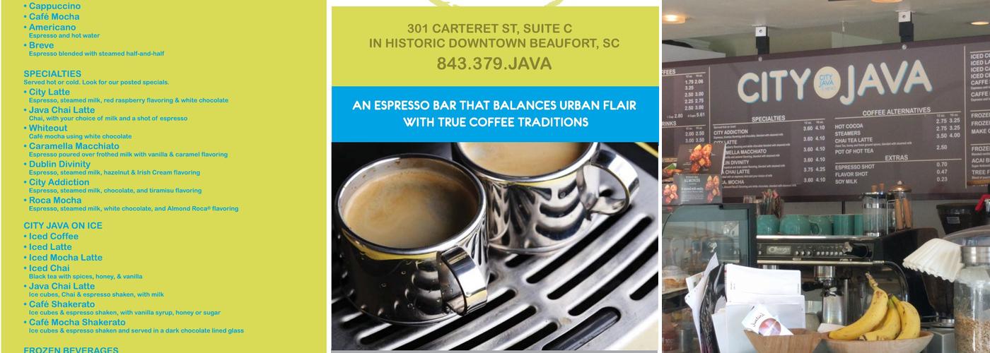 City Java & News - Downtown Menu