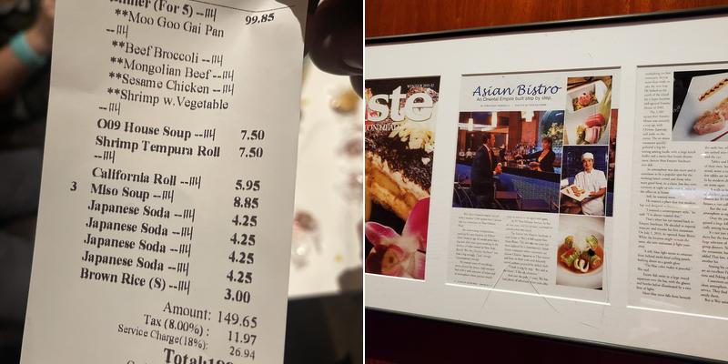 Asian Bistro Menu