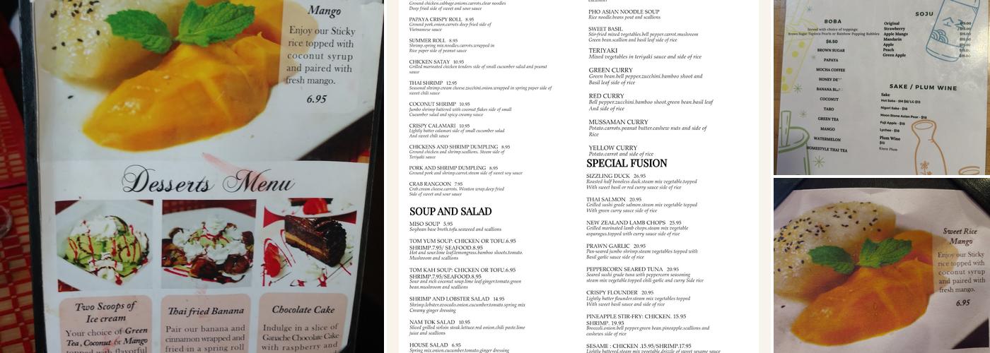 Papaya Thai & Sushi Bar Menu