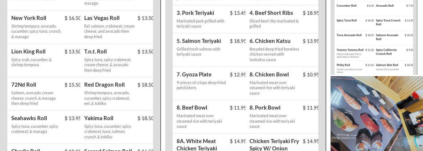 New York Teriyaki (on 72nd) Menu