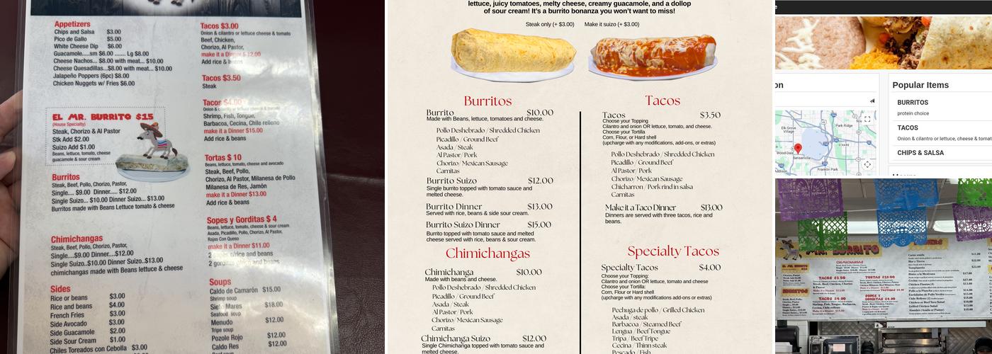 Mr. Burrito Menu
