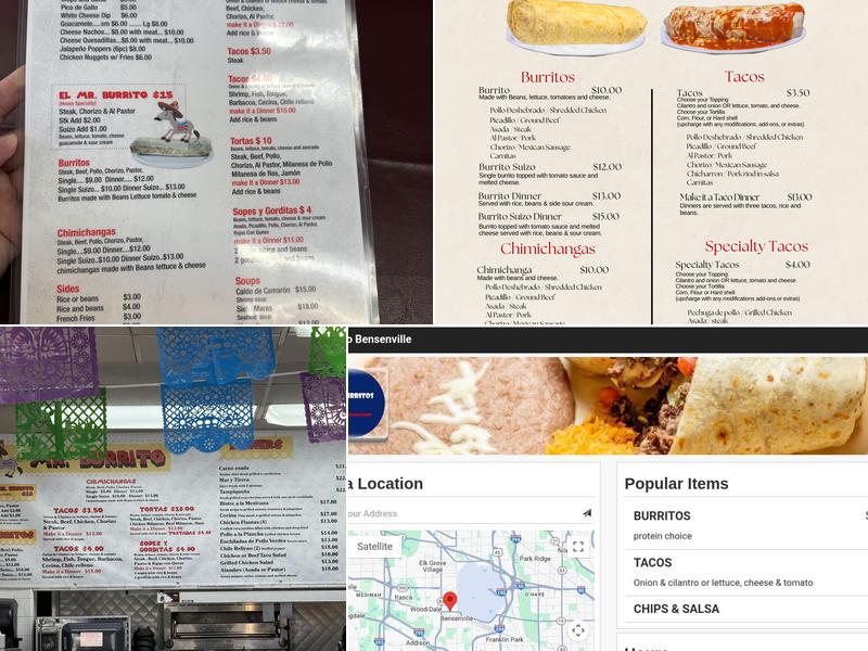 Mr. Burrito Menu