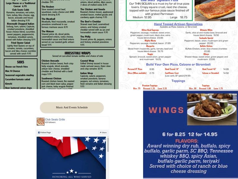 Club Seats Grille Menu
