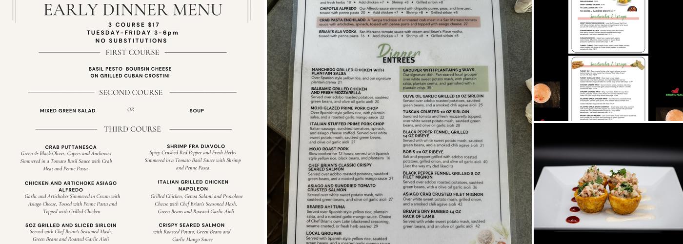 Brian's Place Menu