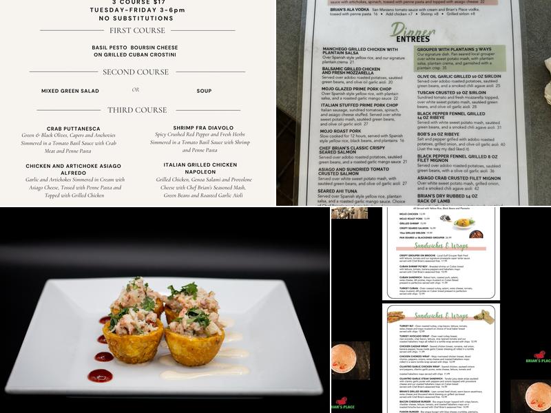 Brian's Place Menu
