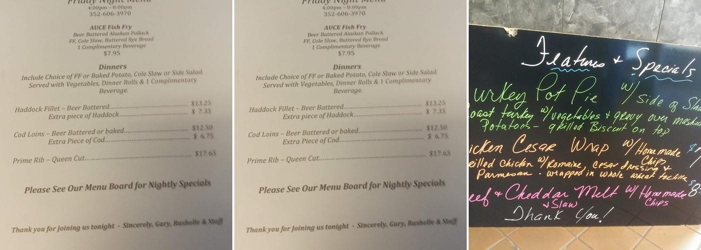 County Line Cafe Menu