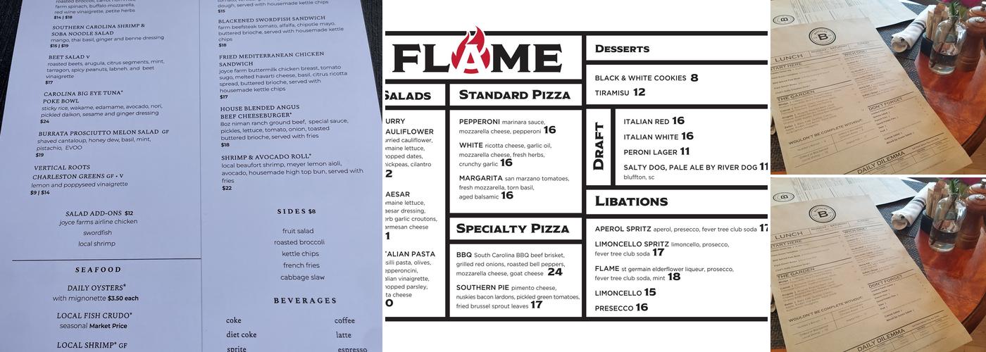 Buffalos Menu