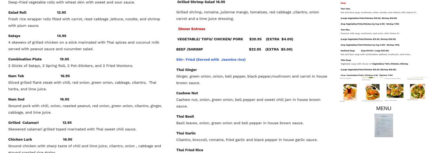 Ruan Thai Cuisine Menu