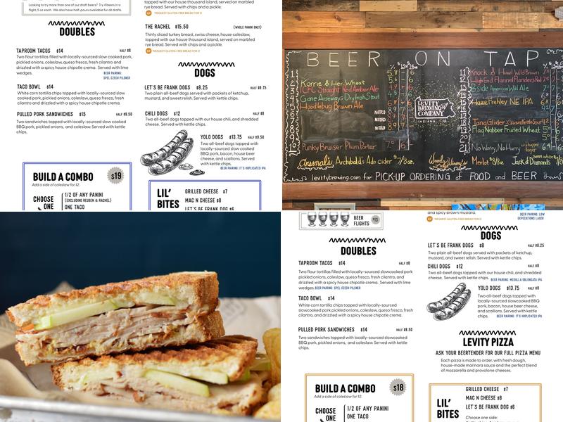 Levity Brewing Co. Menu