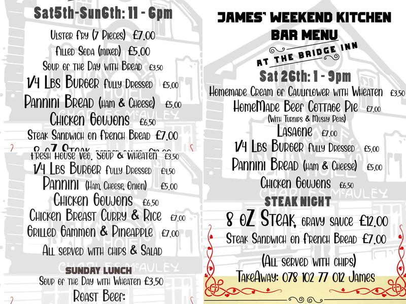 The Bridge Inn (McAuley's) Menu