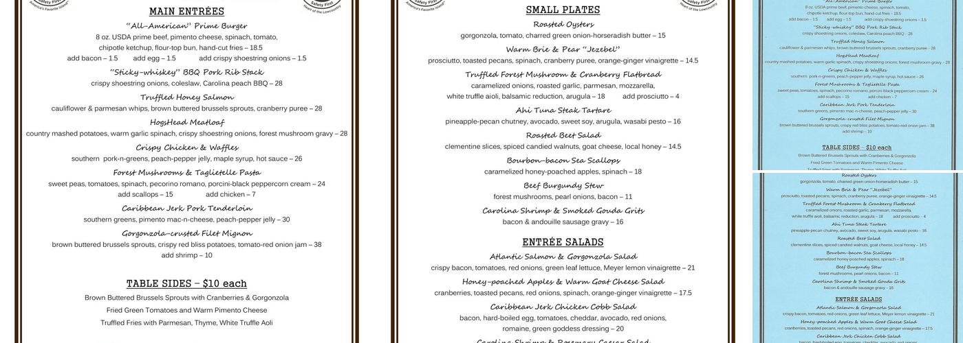 HogsHead Kitchen and Wine Bar Menu