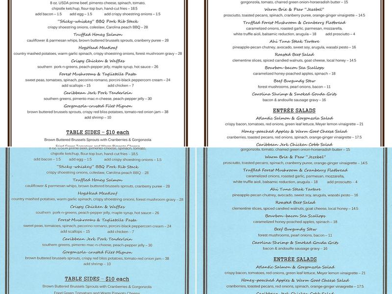 HogsHead Kitchen and Wine Bar Menu