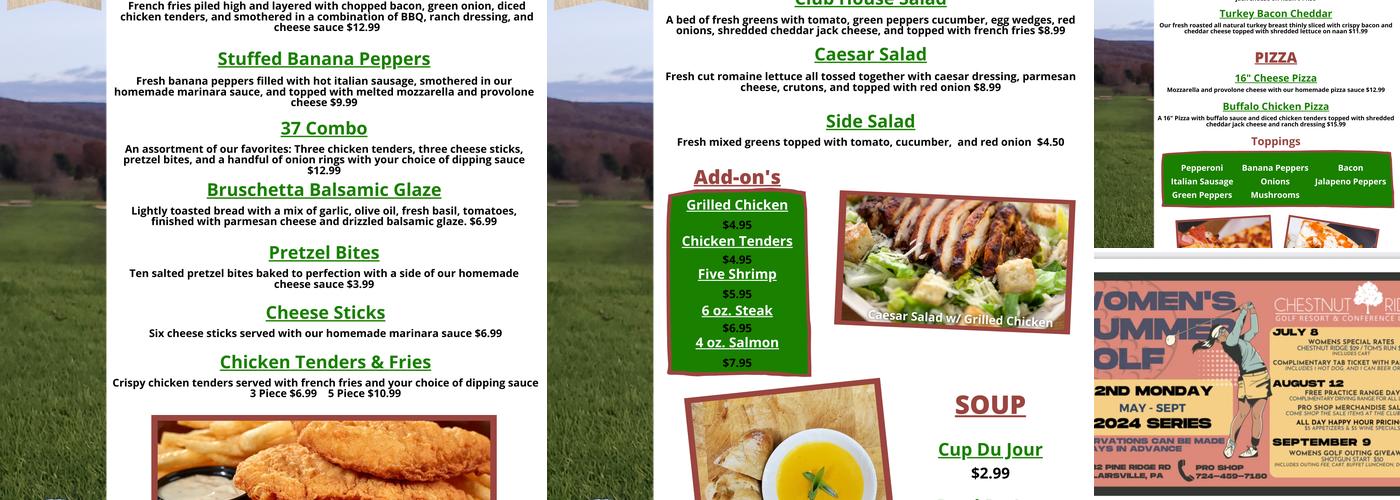 Spike Bar & Grill at Chestnut Ridge Menu