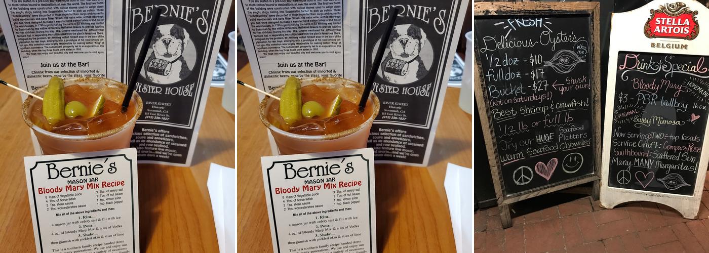 Bernie's Oyster House River Street Menu