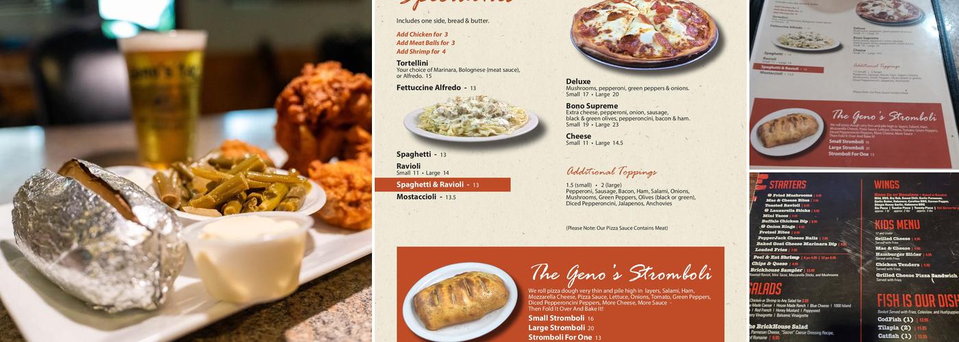 Geno's 140 Menu