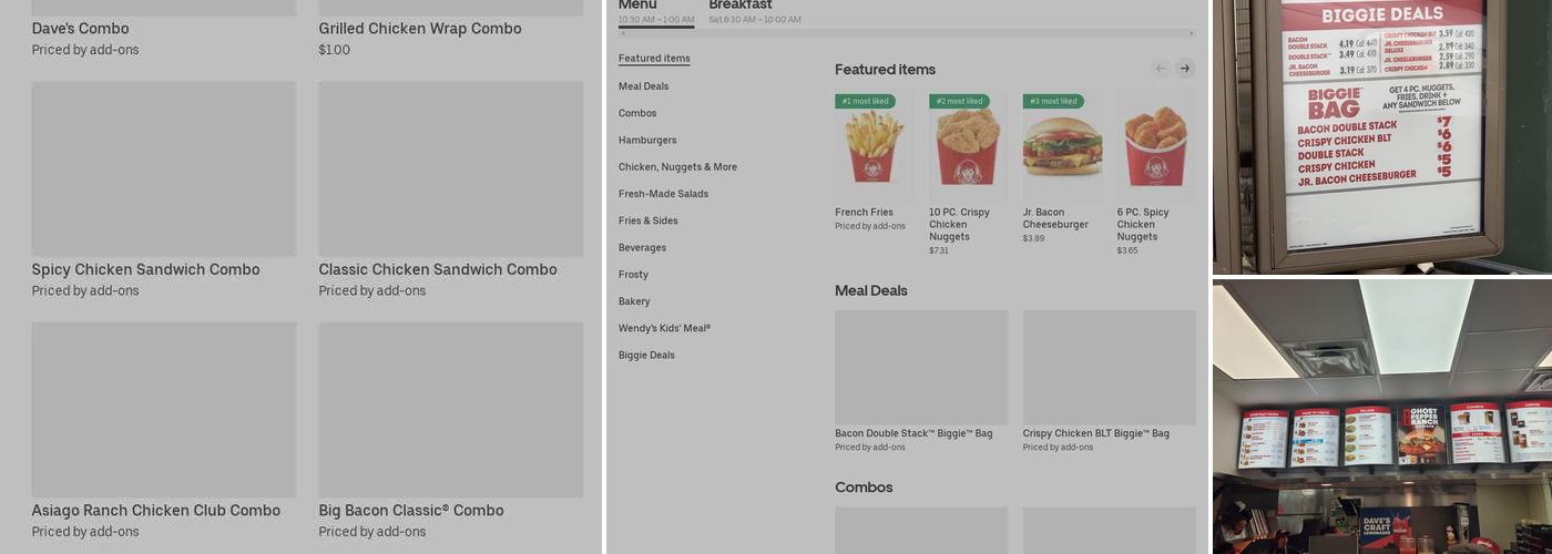 Wendy's Menu
