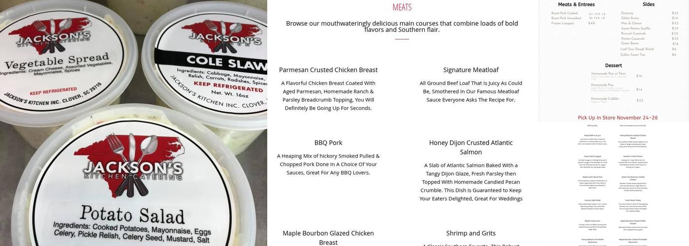 Jacksons Kitchen Catering Menu